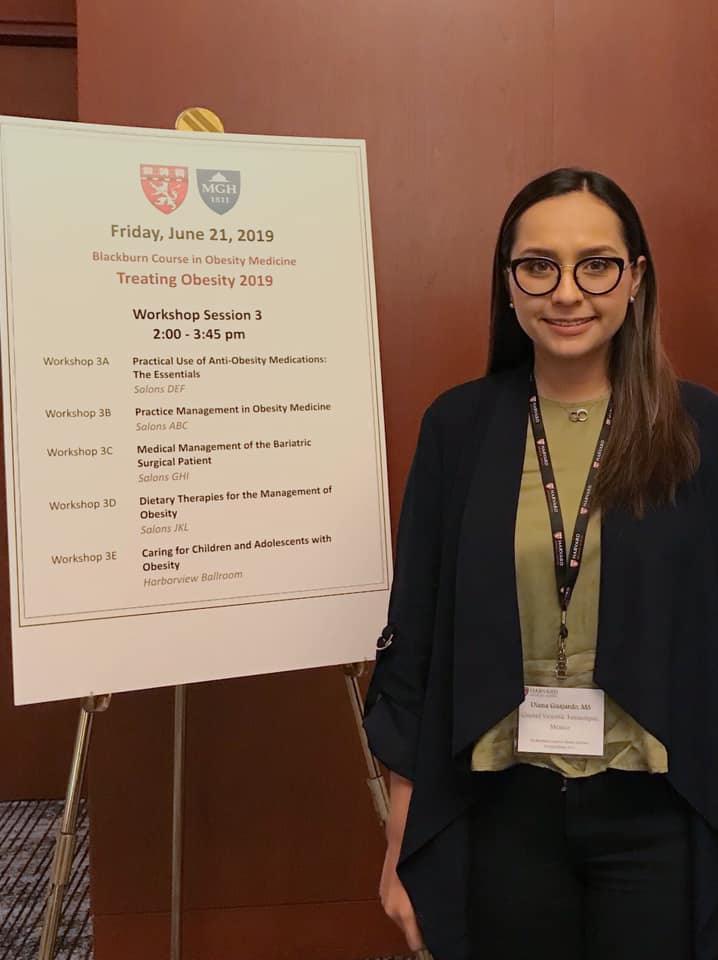 Diana Guajardo López en el Blackburn Course in Obesity Medicine - Harvard Medical School 2019